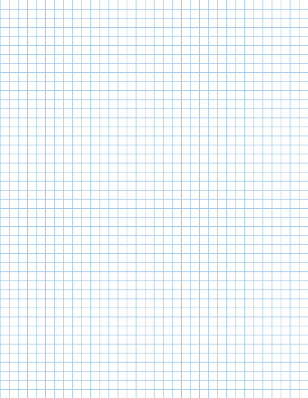 Printable graph paper: a light blue grid of 1/4 inch squares covering a US Letter sheet